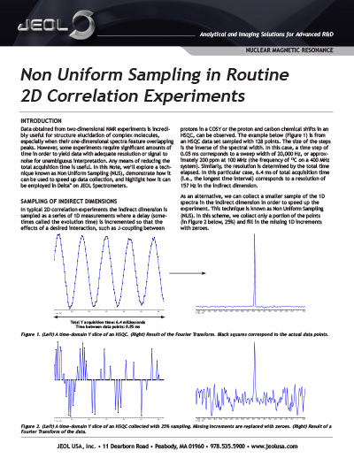 Non Uniform Sampling in Routine 2D Correlation Experiments